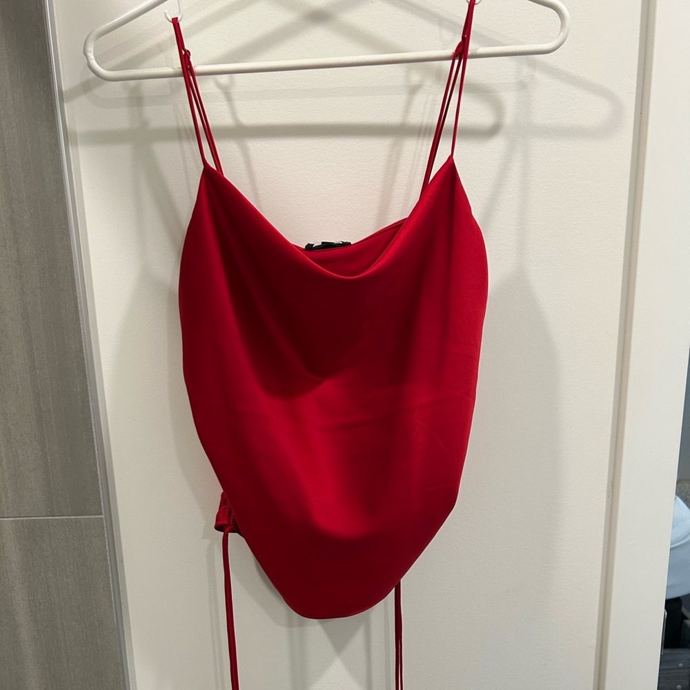 Dynamite Red Cowl Neck Tank Top